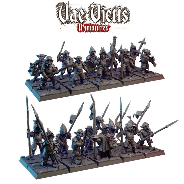 Modular Goblin Warriors, Bits and Weapon Conversions Fantasy by Vae Victis, perfect for Fantasy Wargames and Tabletop RPGs.