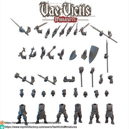 Modular Armored Knight Miniatures, Bits and Weapon Conversions Fantasy by Vae Victis