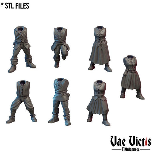 Modular Village Mob Miniatures, Bits and Weapon Conversions Fantasy by Vae Victis, perfect for Fantasy Wargames and Tabletop RPGs