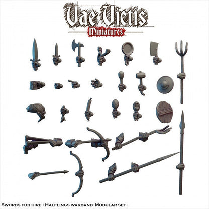 Modular Halfling Village Guard Miniatures, Bits and Weapon Conversions Fantasy by Vae Victis, perfect for Fantasy Wargames and Tabletop RPGs