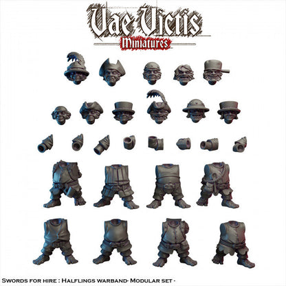 Modular Halfling Village Guard Miniatures, Bits and Weapon Conversions Fantasy by Vae Victis, perfect for Fantasy Wargames and Tabletop RPGs