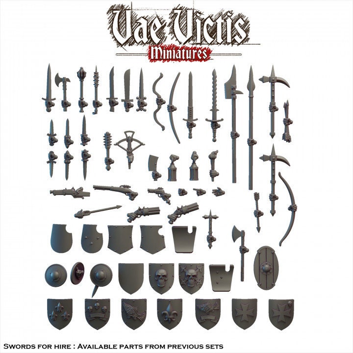 Modular Cavalry Pistolier Lancer Miniatures, Bits and Weapon Conversions by Vae Victis, perfect for Fantasy Wargames and Tabletop RPGs