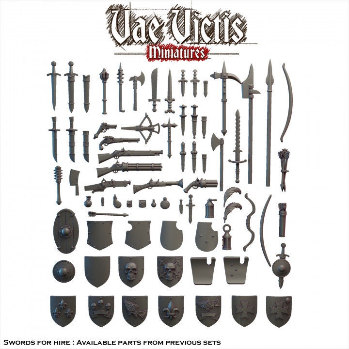 Modular Vampire Hunters Flagellants Miniatures, Bits and Weapon Conversions Fantasy by Vae Victis,  for Fantasy Wargames and Tabletop RPGs