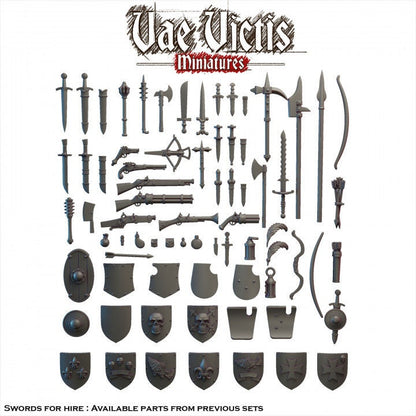 Modular Vampire Hunters Flagellants Miniatures, Bits and Weapon Conversions Fantasy by Vae Victis,  for Fantasy Wargames and Tabletop RPGs