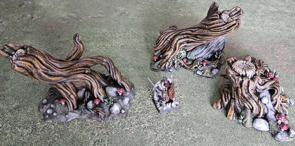 Pro Painted Woodland Terrain Fallen Trees Scatter Fantasy set, Tabletop Scenery  for most Fantasy Wargames and Tabletop RPGs
