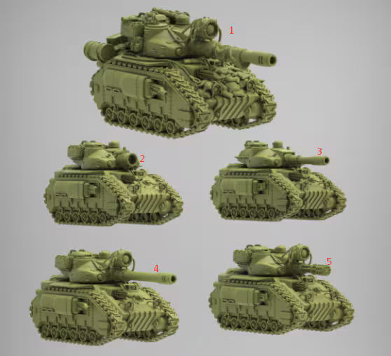 Caiman Main Battle Tank, By Reptilian Overlords, Modular Battle Tank Proxy for Sci-Fi Wargames