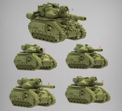 Caiman Main Battle Tank, By Reptilian Overlords, Modular Battle Tank Proxy for Sci-Fi Wargames