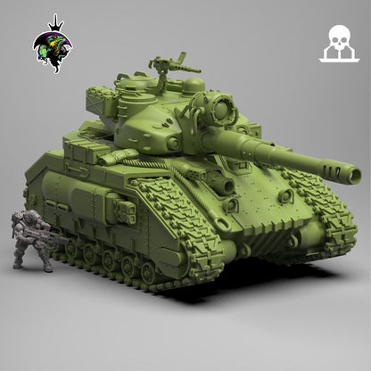 Caiman Heavy Battle Tank, By Reptilian Overlords, Modular Heavy Battle Tank Proxy for Sci-Fi Wargames