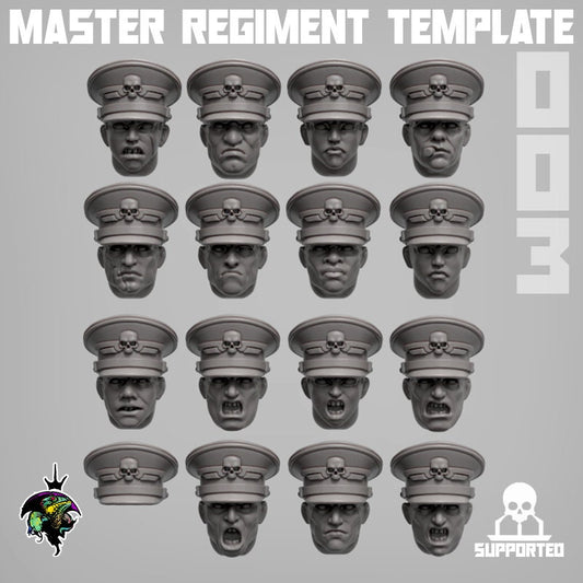 Parade Caps Heads set, Modular Sci-FI Guard Miniatures by Reptilian Overlords, Iron Guard Conversion Bits for Sci-Fi Wargames