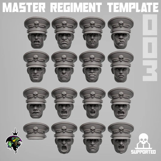 Parade Caps Heads set, Modular Sci-FI Guard Miniatures by Reptilian Overlords, Iron Guard Conversion Bits for Sci-Fi Wargames