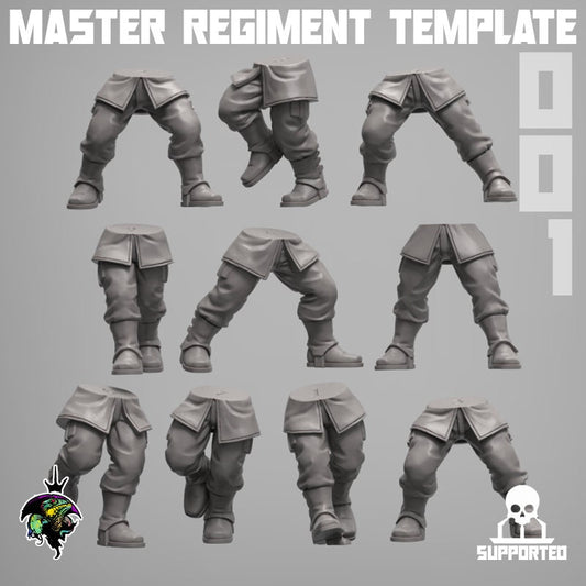MRT Legs Set 001, Modular Imperial Guard Miniatures by Reptilian Overlords, Space Guard Bits for Sci-Fi Wargames