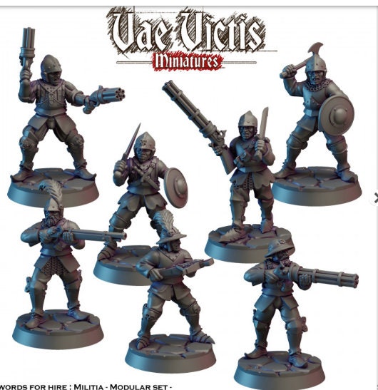 Modular Mercenary Miniatures, Bits and Weapon Conversions Fantasy by Vae Victis, perfect for Fantasy Wargames and Tabletop RPGs