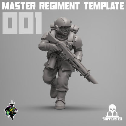 Master Regiment Template Base Set Miniatures by Reptilian Overlords,  Imperial guard infantry regiment