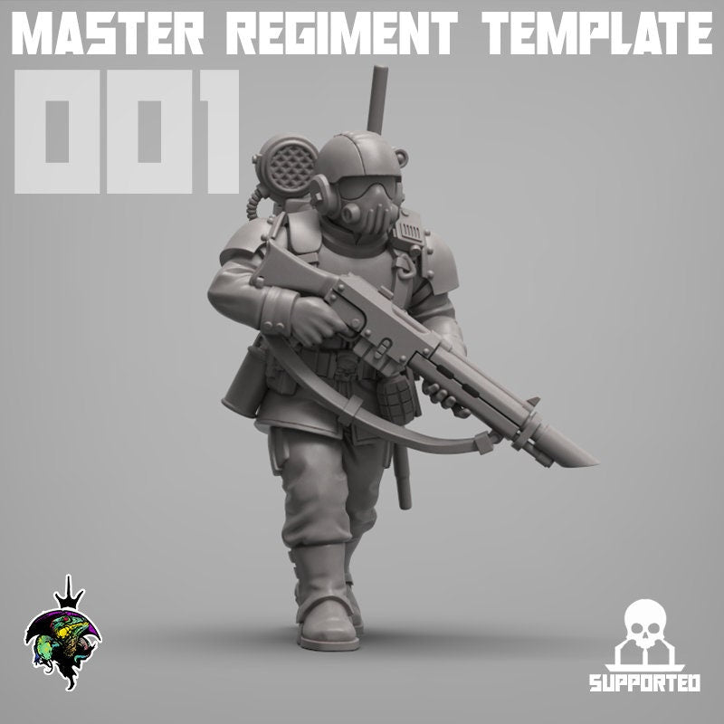 Master Regiment Template Base Set Miniatures by Reptilian Overlords,  Imperial guard infantry regiment