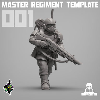 Master Regiment Template Base Set Miniatures by Reptilian Overlords,  Imperial guard infantry regiment