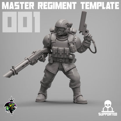 Master Regiment Template Base Set Miniatures by Reptilian Overlords,  Imperial guard infantry regiment