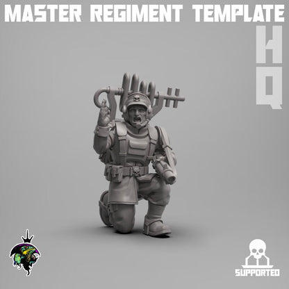 Modular Command Squad Master Regiment Template Base Set, Space Guardsmen Miniatures by Reptilian Overlords, Guard for Sci-Fi Wargames