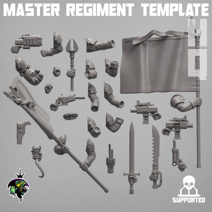 MODULAR Command Squad Master Regiment Template Modular Set, Sci-Fi Wargames Space Guard Miniatures by Reptilian Overlords