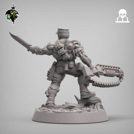Col Apollo ‘Iron Man’ Proximal, Iron Hand Colonel Proxy, Sci-Fi Wargames Miniatures by Reptilian Overlords