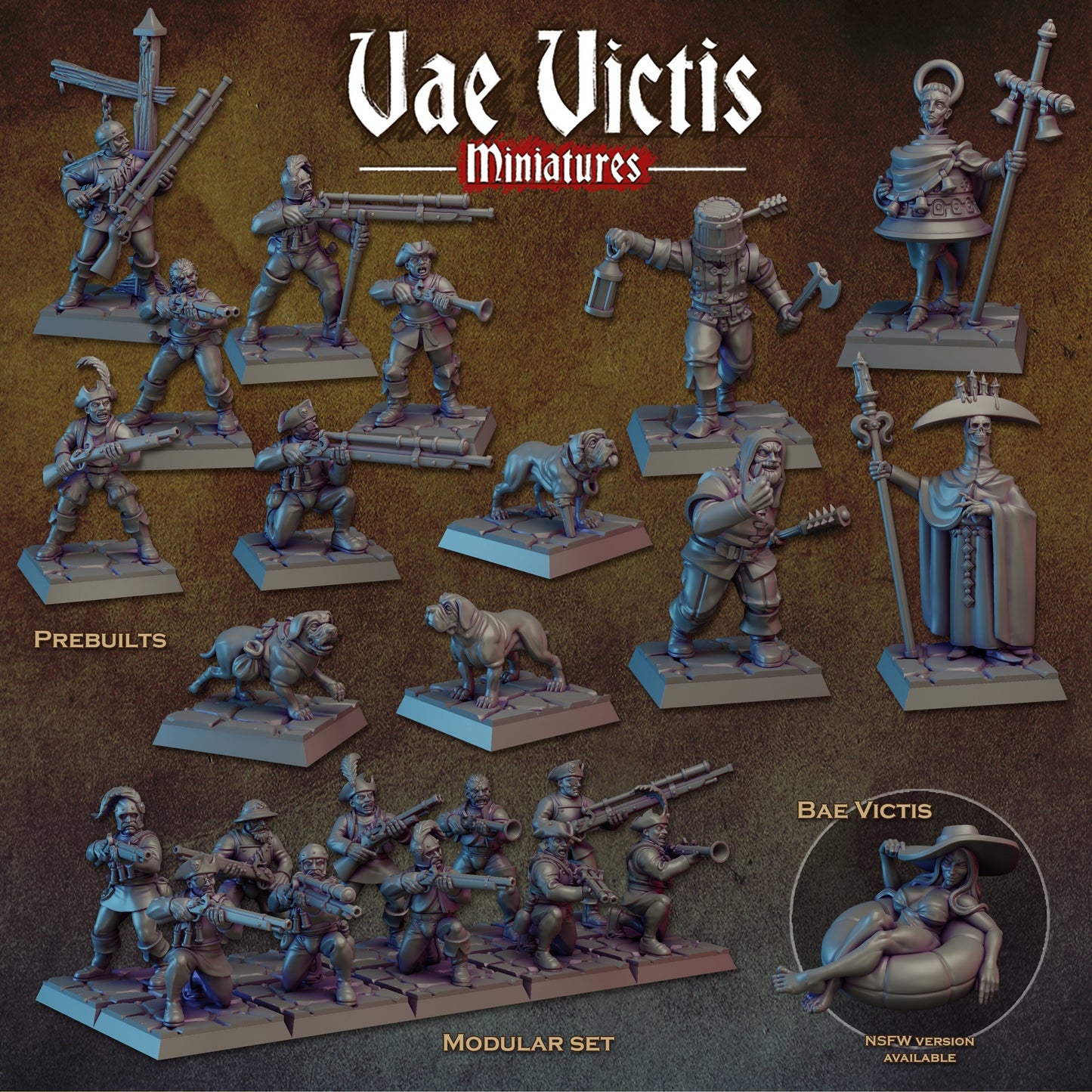 Modular Mercenary Handgunner Miniatures, Bits and Weapon Conversions Fantasy by Vae Victis, perfect for Fantasy tabletop Wargames
