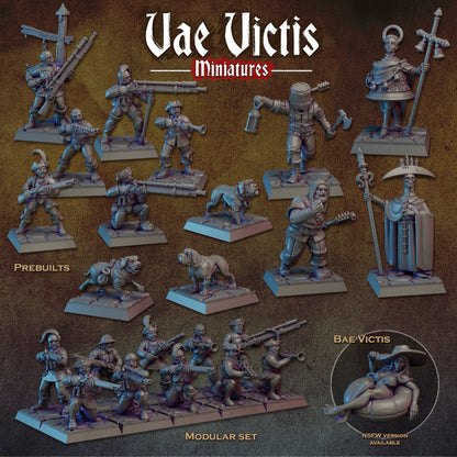 Modular Mercenary Handgunner Miniatures, Bits and Weapon Conversions Fantasy by Vae Victis, perfect for Fantasy tabletop Wargames