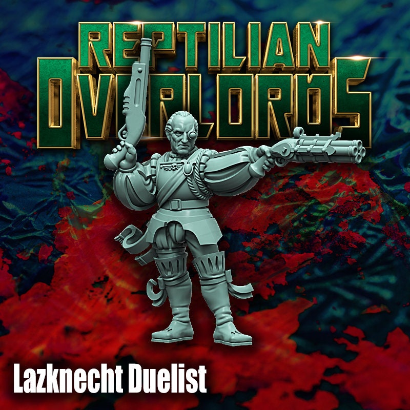 Lazknecht Duelist, Space Castellan Proxy, Sci-Fi Wargames Miniatures by Reptilian Overlords, Grimdark Guardsmen Character