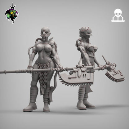 Choppy Zealots, Female Executioner Miniatures by Reptilian Overlords,  Inquisition infantry regiment