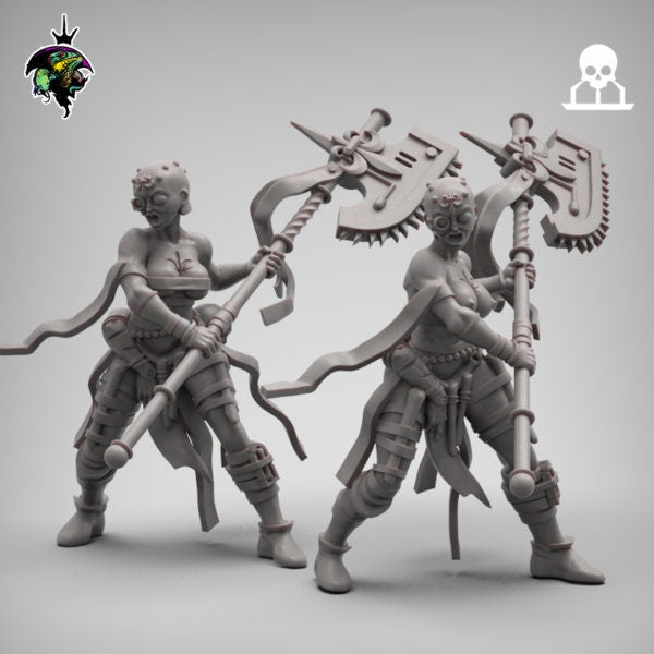 Choppy Zealots, Female Executioner Miniatures by Reptilian Overlords,  Inquisition infantry regiment
