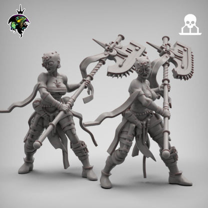Choppy Zealots, Female Executioner Miniatures by Reptilian Overlords,  Inquisition infantry regiment