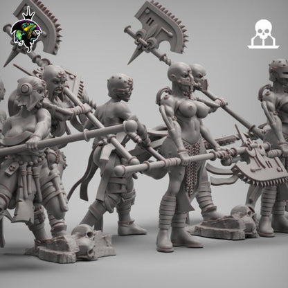 Choppy Zealots, Female Executioner Miniatures by Reptilian Overlords,  Inquisition infantry regiment