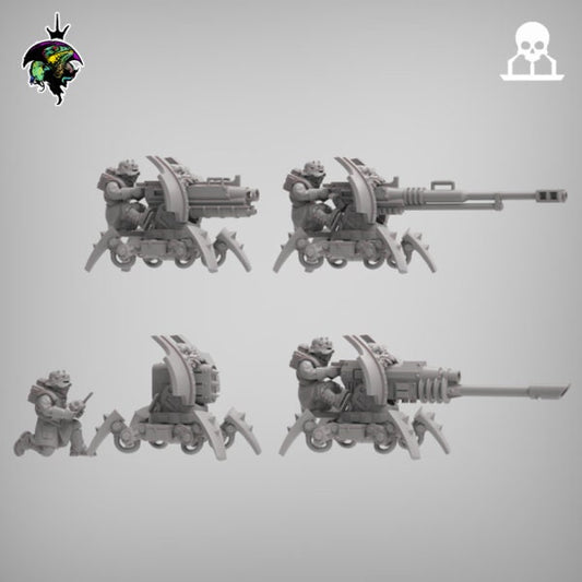 Heretic Heavy Weapons Team, Chaos Worshipper Sci-Fi Wargames Miniatures by Reptilian Overlords