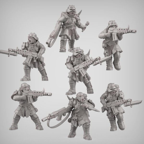 Modular Chaos Heretic Starter, Chaos Worshipper Sci-Fi Wargames Miniatures by Reptilian Overlords, Imperial Guard