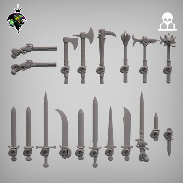 Weapons pack, Bits and Weapon Conversions Fantasy Miniatures by Vae Victis, perfect for Fantasy Wargames and Tabletop RPGs