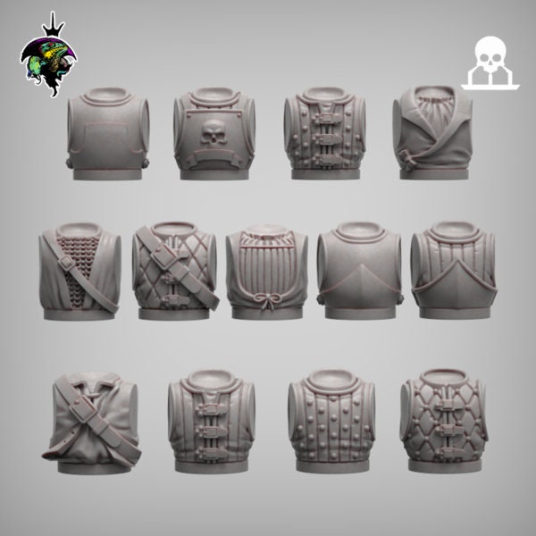 Modular Mercenary Bits, Weapon packs, Heads, Torsos and Legs. Fantasy Miniatures by Reptilian Overlords, perfect for Fantasy Wargames