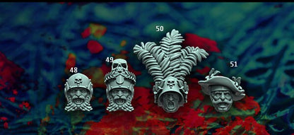 Modular Mercenary Bits, individual Heads. Fantasy Miniatures by Reptilian Overlords, perfect for Fantasy Wargames and Tabletop RPGs