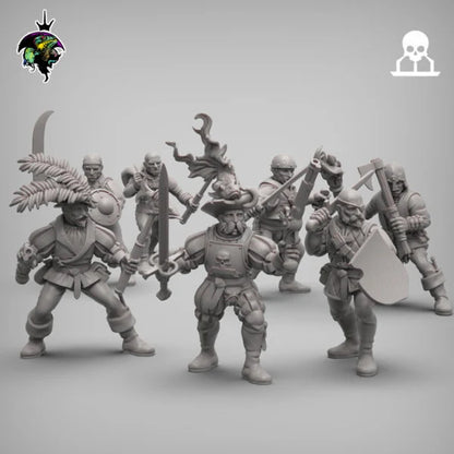 Modular Mercenary Bits, Weapon packs, Heads, Torsos and Legs. Fantasy Miniatures by Reptilian Overlords, Fantasy Wargames and Tabletop RPGs