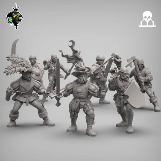 Modular Mercenary Bits, Weapon packs, Heads, Torsos and Legs. Fantasy Miniatures by Reptilian Overlords, Fantasy Wargames and Tabletop RPGs