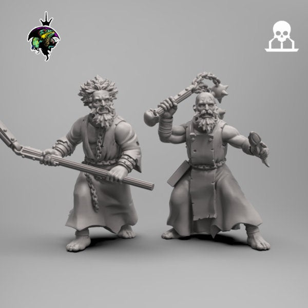 Modular Flagellants, Warrior Priests and Zealots, Witch Hunter Warband. Fantasy Miniatures by Reptilian Overlords, perfect for Wargames