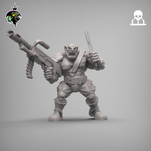 Space Ogres, Monstrous Sci-Fi Ogre Squad , Sci-Fi Wargames Miniatures by Reptilian Overlords