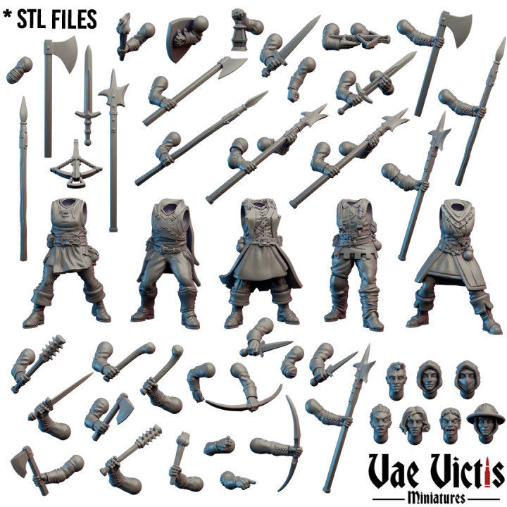 Modular Female Mercenary Ruffian Miniatures, Bits and Weapon Conversions by Vae Victis, perfect for Fantasy Wargames and Tabletop RPGs