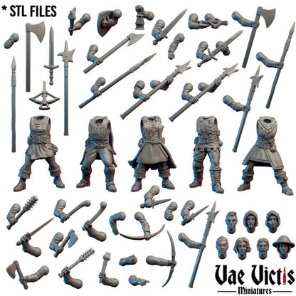 Modular Female Mercenary Ruffian Miniatures, Bits and Weapon Conversions by Vae Victis, perfect for Fantasy Wargames and Tabletop RPGs