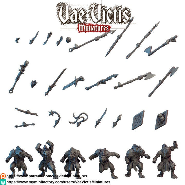 Modular Gnoll Warriors, Bits and Weapon Conversions Fantasy by Vae Victis, perfect for Fantasy Wargames and Tabletop RPGs