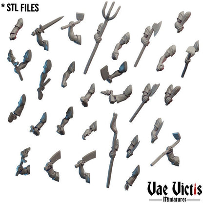 Modular Village Mob Miniatures, Bits and Weapon Conversions Fantasy by Vae Victis, perfect for Fantasy Wargames and Tabletop RPGs