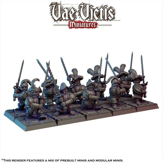 Modular Halfling Landsknecht Miniatures, Bits and Weapon Conversions Fantasy by Vae Victis, perfect for Fantasy Wargames and Tabletop RPGs