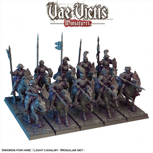 Modular Cavalry Pistolier Lancer Miniatures, Bits and Weapon Conversions by Vae Victis, perfect for Fantasy Wargames and Tabletop RPGs
