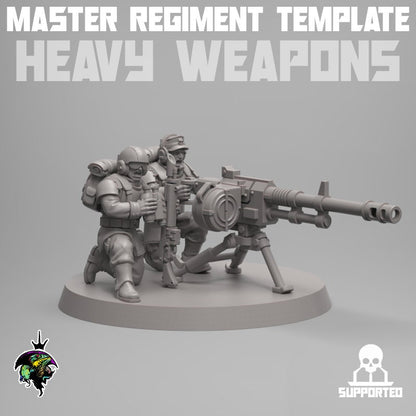 Master Regiment Template Heavy Weapons Team,  Jungle Fighter Miniatures by Reptilian Overlords