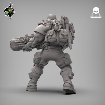 Spacenam Plasrifle Team, Sci-Fi Wargames Miniatures by Reptilian Overlords, Space guard infantry regiment