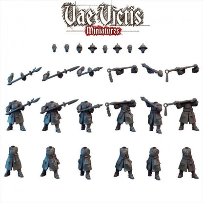 Modular Vampire Hunters Flagellants Miniatures, Bits and Weapon Conversions Fantasy by Vae Victis,  for Fantasy Wargames and Tabletop RPGs