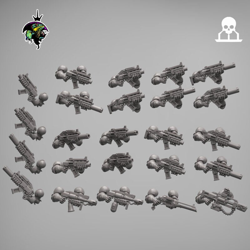 Geno Tyrants, Modular Sci-Fi Wargames Miniatures by Reptilian Overlords, Space Soldier Conversion Bits