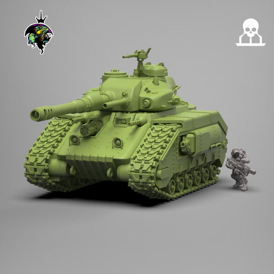 Caiman Heavy Battle Tank, By Reptilian Overlords, Modular Heavy Battle Tank Proxy for Sci-Fi Wargames